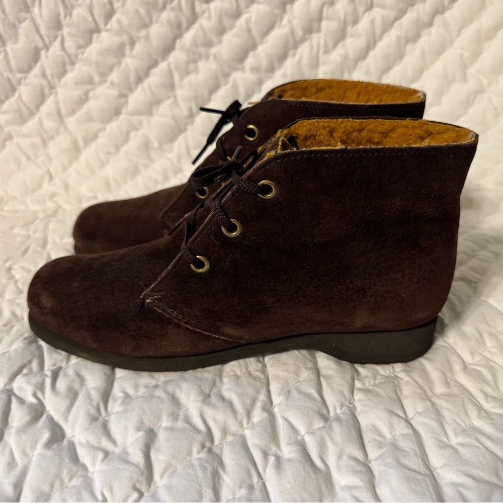 Vtg 70s Hush Puppies Brown Suede Lined Leather Boots Women’s Size 6M